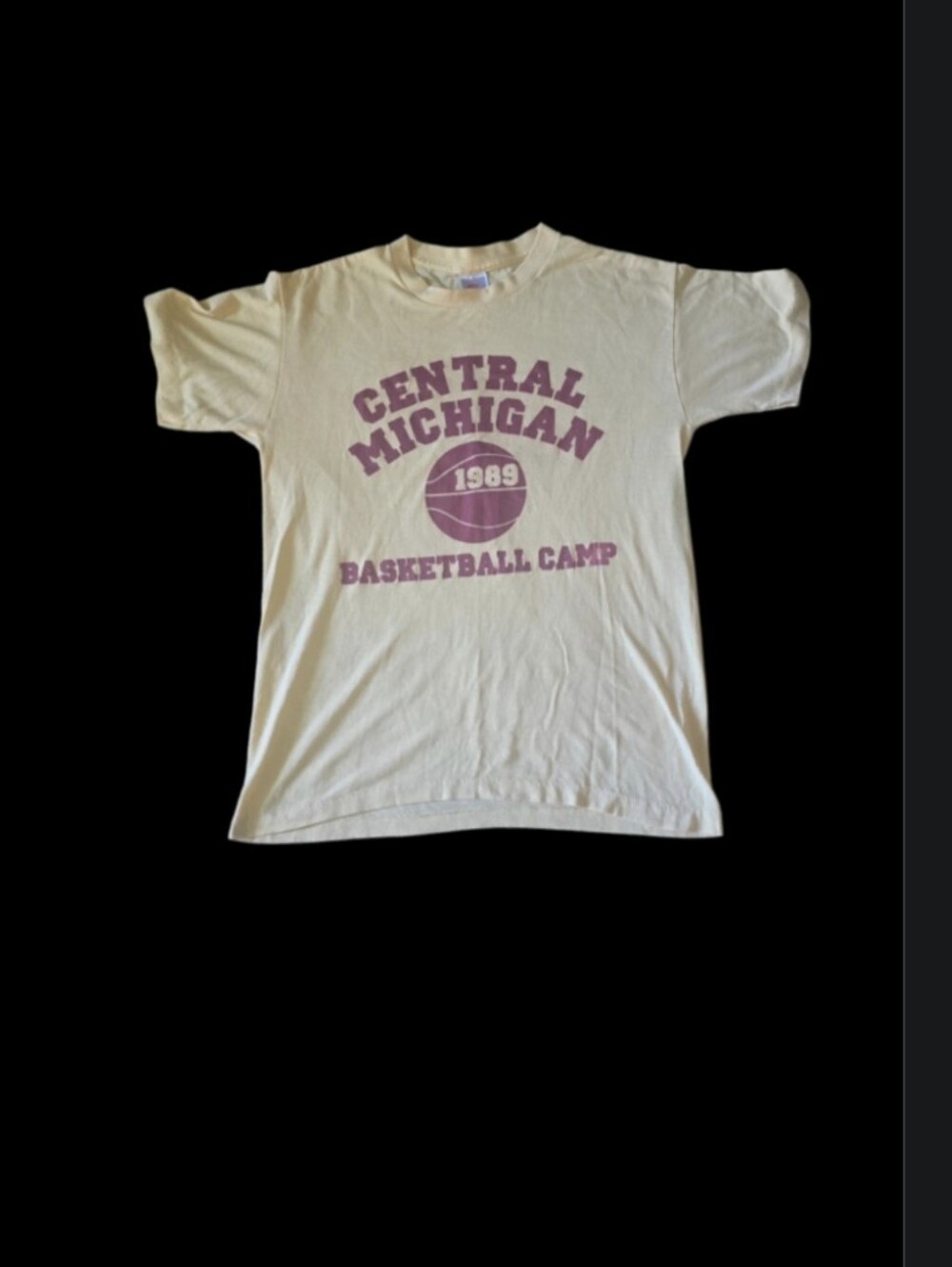 Nike Kids Central Michigan Basketball Camp Tee - Yellow with Maroon Print.